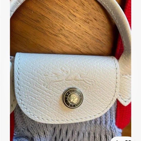 Longchamp Red and White Mesh Bag New! - Picture 5 of 8